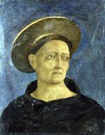 欧洲12-19世纪油画五_Domenico Veneziano - Head of a Tonsured, Beardless Saint